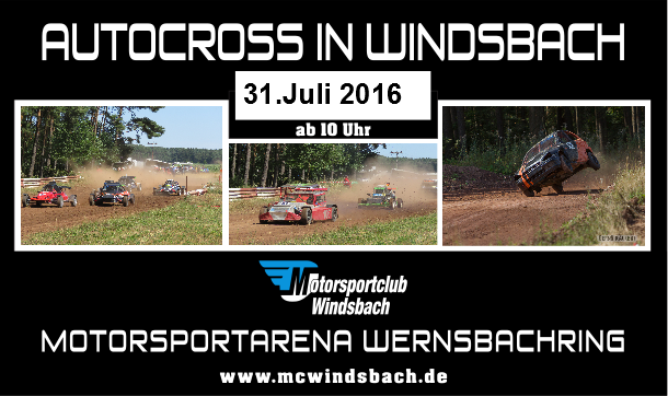 Plakat 2. Autocross 2016 in Windsbach